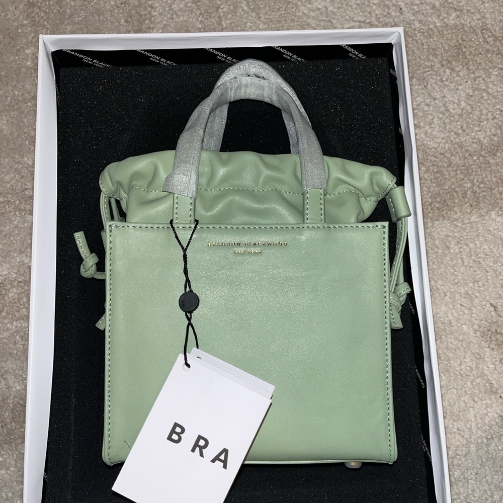 Brandon Blackwood Matcha Green Laura Mini Tote Crossbody - Picture 2 of 7